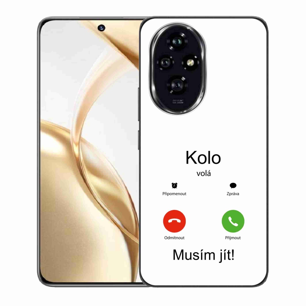 Gelový kryt mmCase na Honor 200 5G - kolo volá bílé pozadí