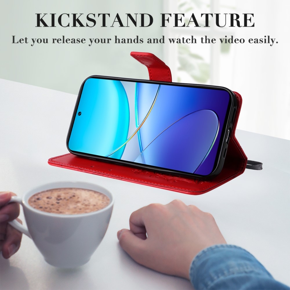 Big Butterfly knížkové pouzdro na Vivo V40 SE 4G/5G - červené