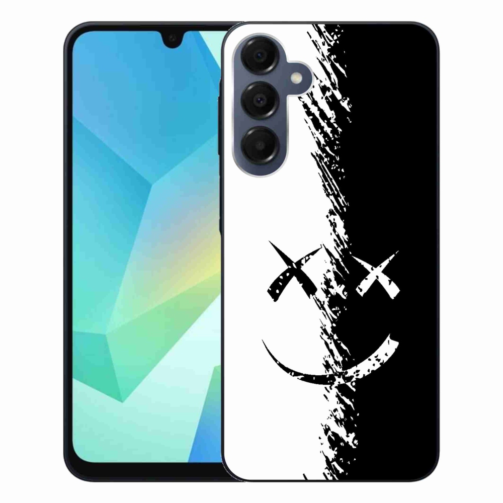Gelový kryt mmCase na Samsung Galaxy A16 4G/5G - černobílý smajlík