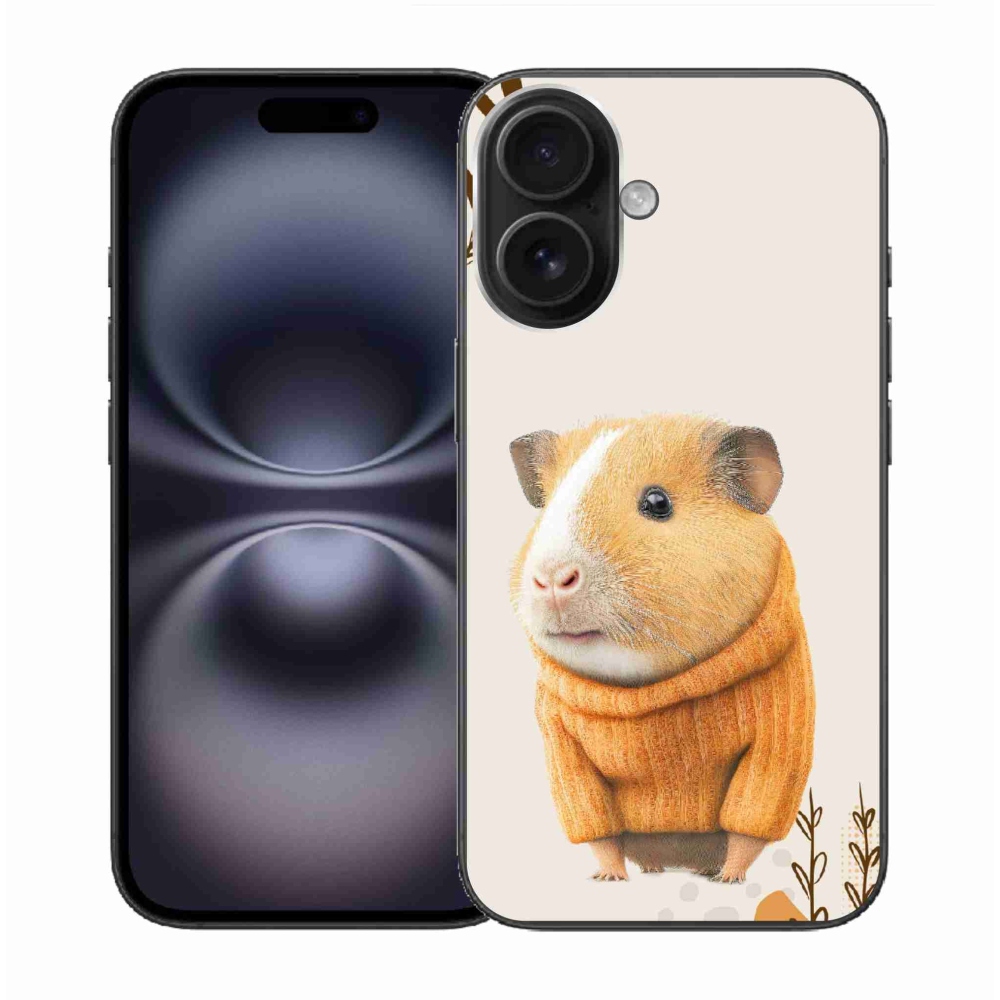 Gelový kryt mmCase na iPhone 16 - morče ve svetru
