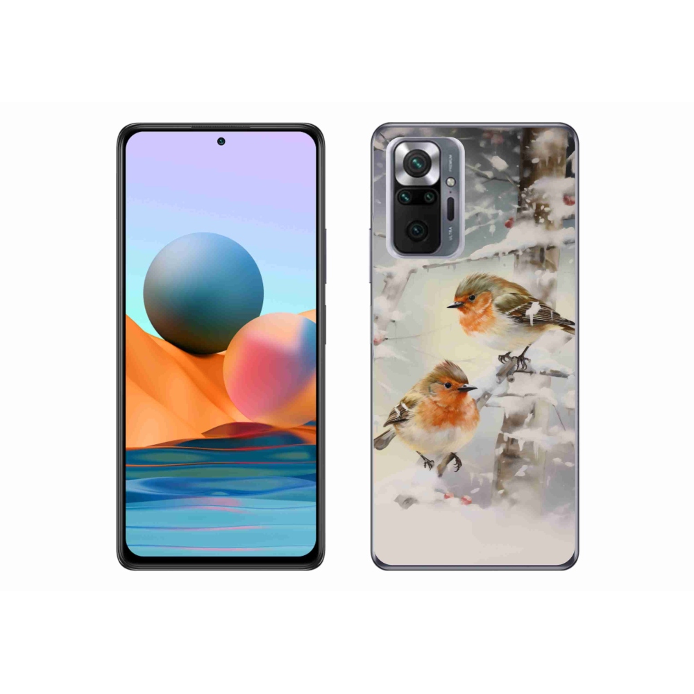 Gelový kryt mmCase na Xiaomi Redmi Note 10 Pro - ptáčci v zimě