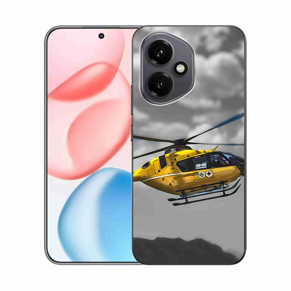 Gelový kryt mmCase na Honor 400 - žlutá helikoptéra
