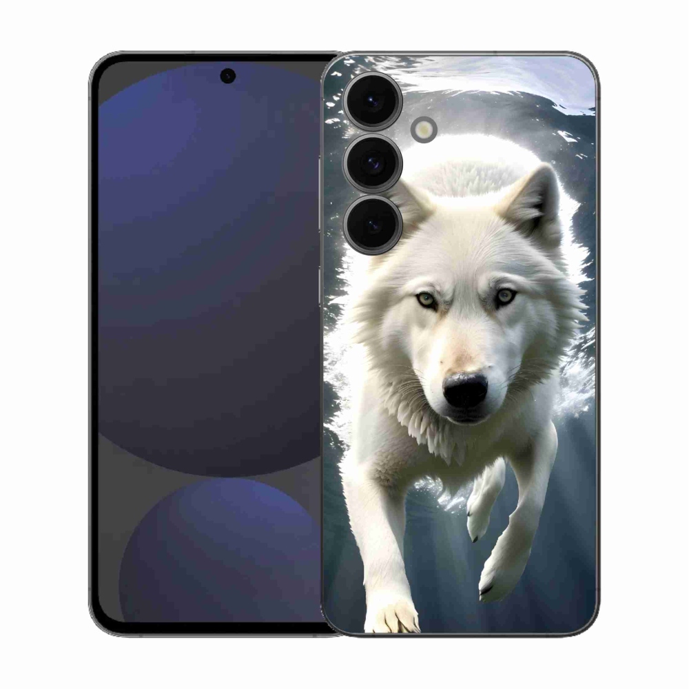Gelový kryt mmCase na Samsung Galaxy S25 FE - bílý vlk