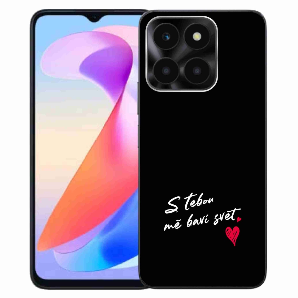 Gelový kryt mmCase na Honor X6a - zamilovaný text 1 černé pozadí