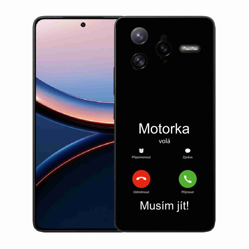 Gelový kryt mmCase na Xiaomi Poco F7 Ultra - motorka volá černé pozadí