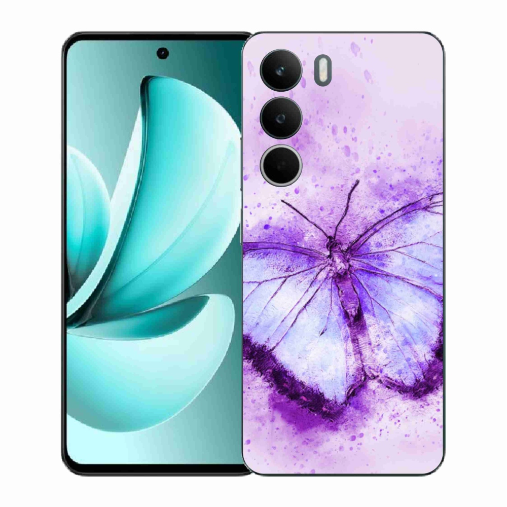 Gelový kryt mmCase na Realme C71 - fialový motýl