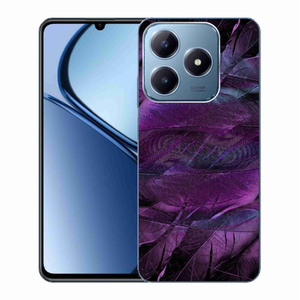 Gelový kryt mmCase na Realme C63 - fialová pírka