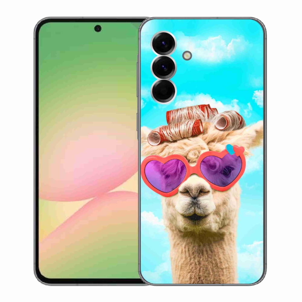Gelový kryt mmCase na Samsung Galaxy A56 5G - lama s brýlemi