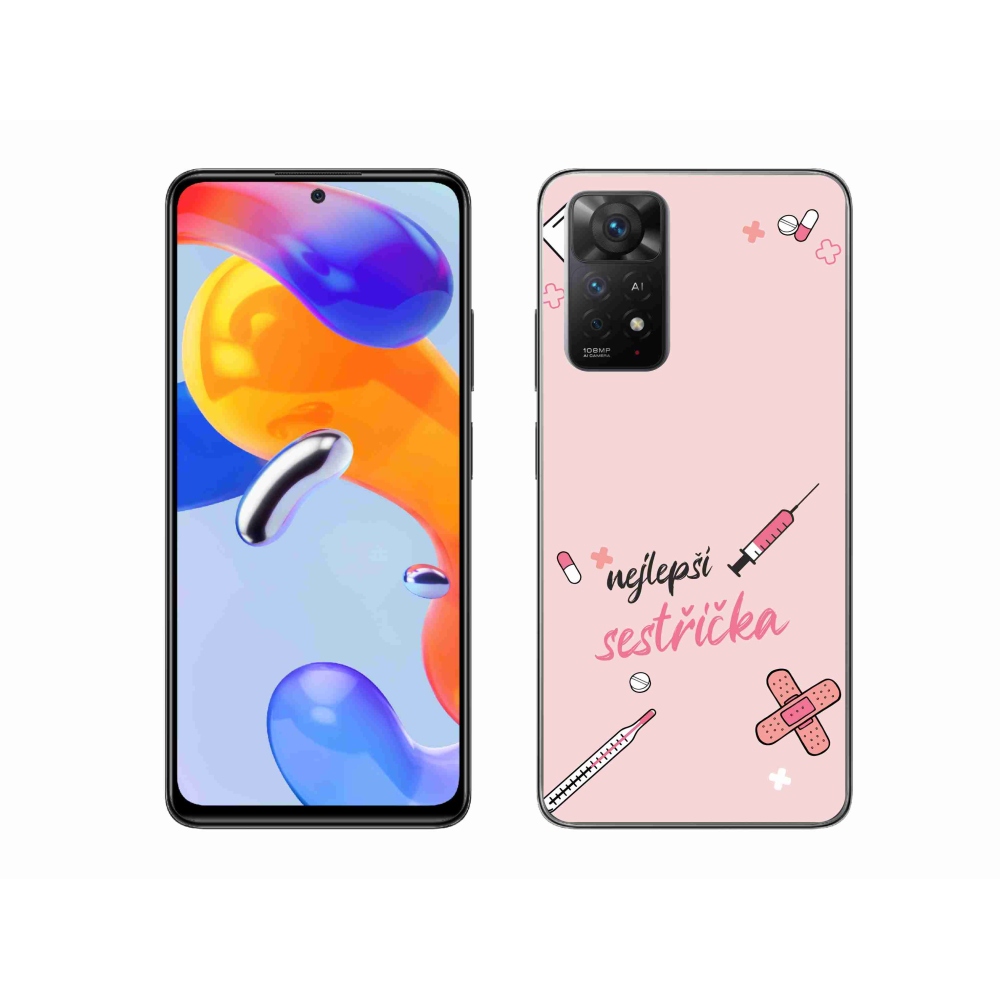 Gelový kryt mmCase na Xiaomi Redmi Note 11 Pro 4G/5G - nejlepší sestřička růžové pozadí
