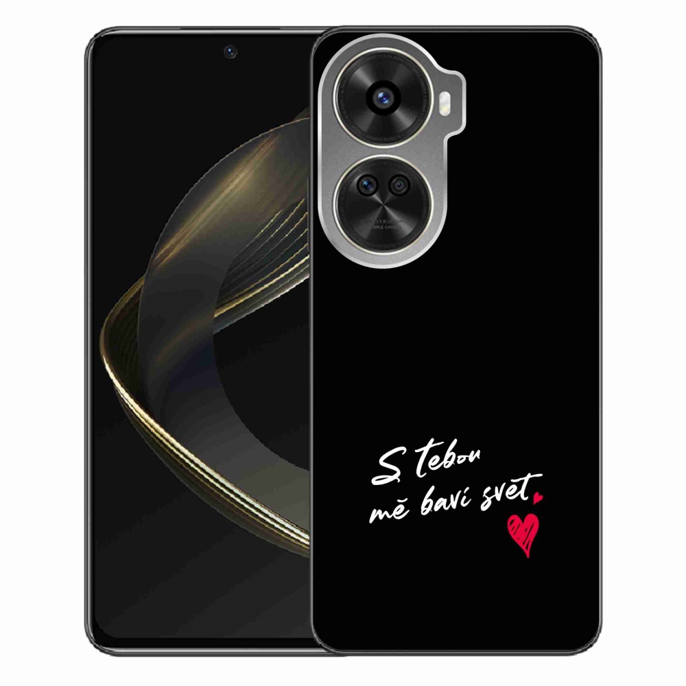 Gelový kryt mmCase na Huawei Nova 12 SE - zamilovaný text 1 černé pozadí