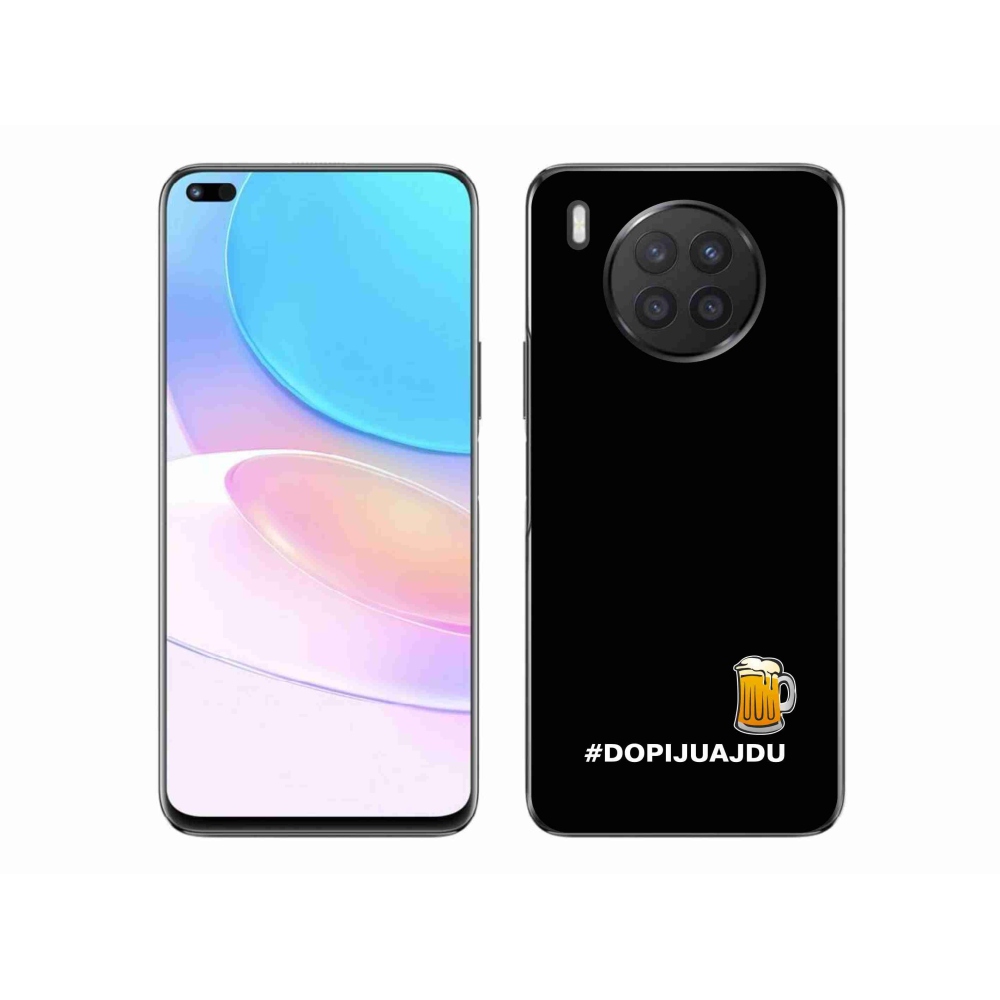 Gelový kryt mmCase na Honor 50 Lite - pivní motiv 1 černé pozadí