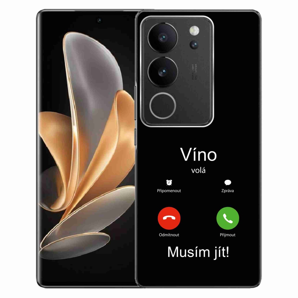 Gelový kryt mmCase na Vivo V29 5G - víno volá černé pozadí