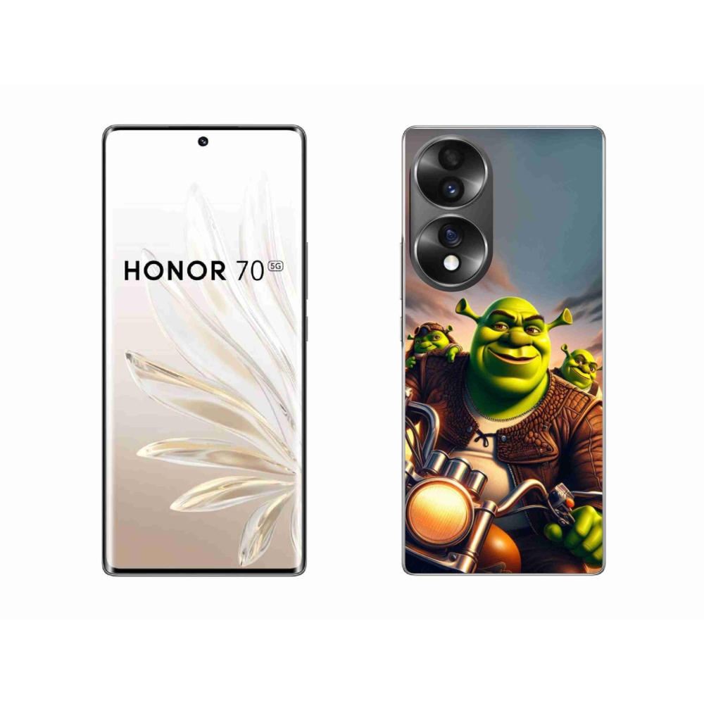 Gelový kryt mmCase na Honor 70 - shrek na motorce
