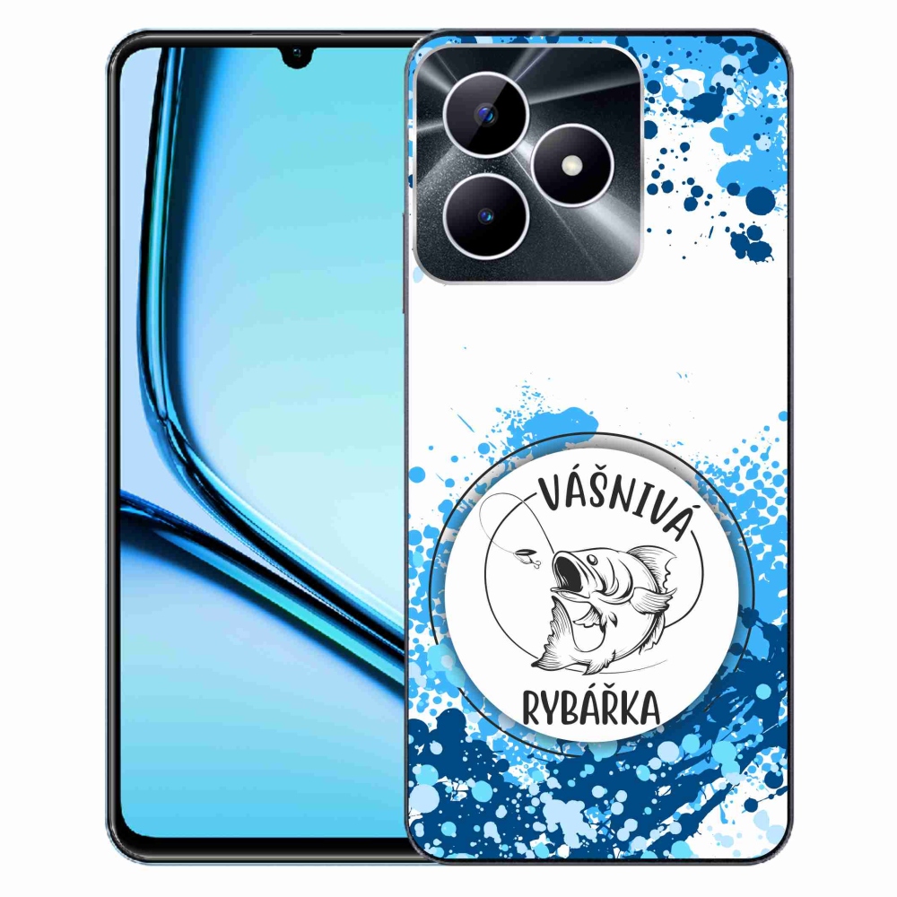 Gelový kryt mmCase na Realme Note 50 - vášnivá rybářka bílé pozadí