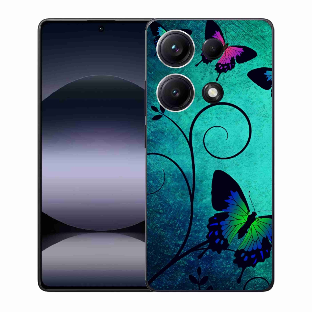Gelový kryt mmCase na Xiaomi Redmi Note 14S - barevní motýli