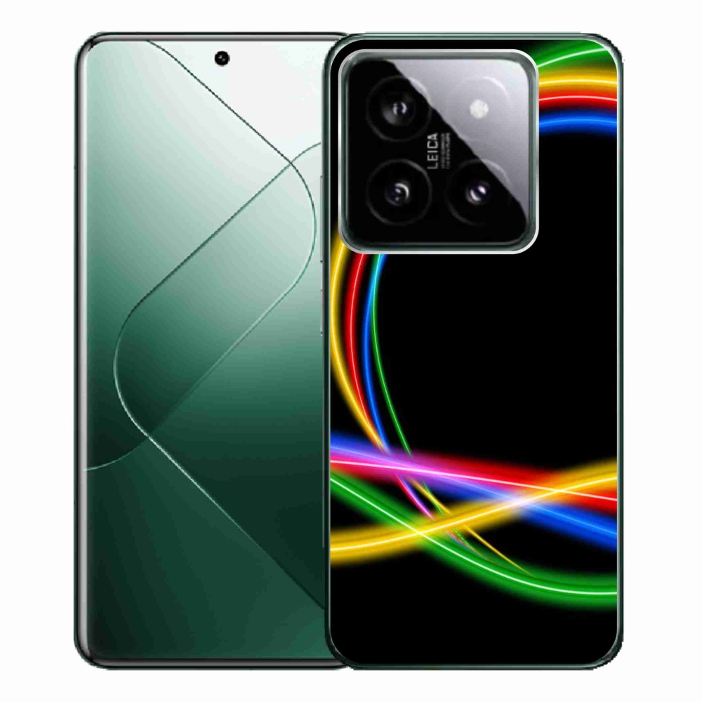 Gelový obal mmCase na Xiaomi 14 Pro - neonové kruhy