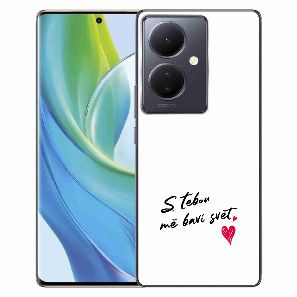 Gelový kryt mmCase na Vivo V29 Lite 5G - zamilovaný text 1 bílé pozadí