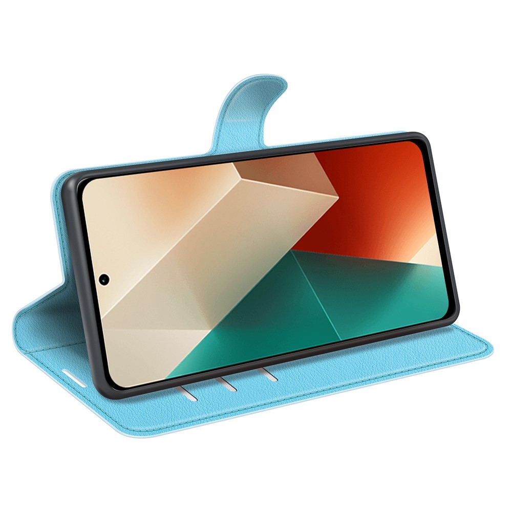Litchi knížkové pouzdro na Xiaomi Redmi Note 13 5G - modré