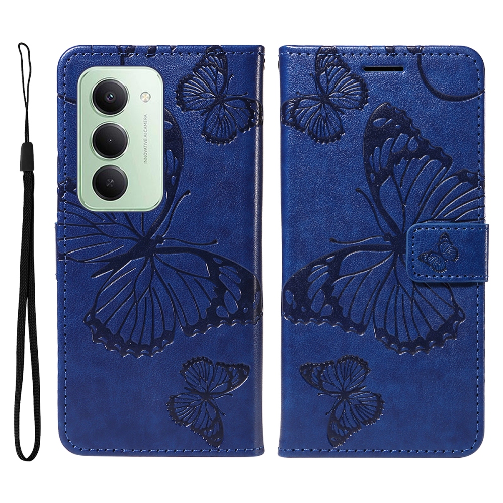 Big Butterfly knížkové pouzdro na Xiaomi Redmi 15 4G (171mm) - modré