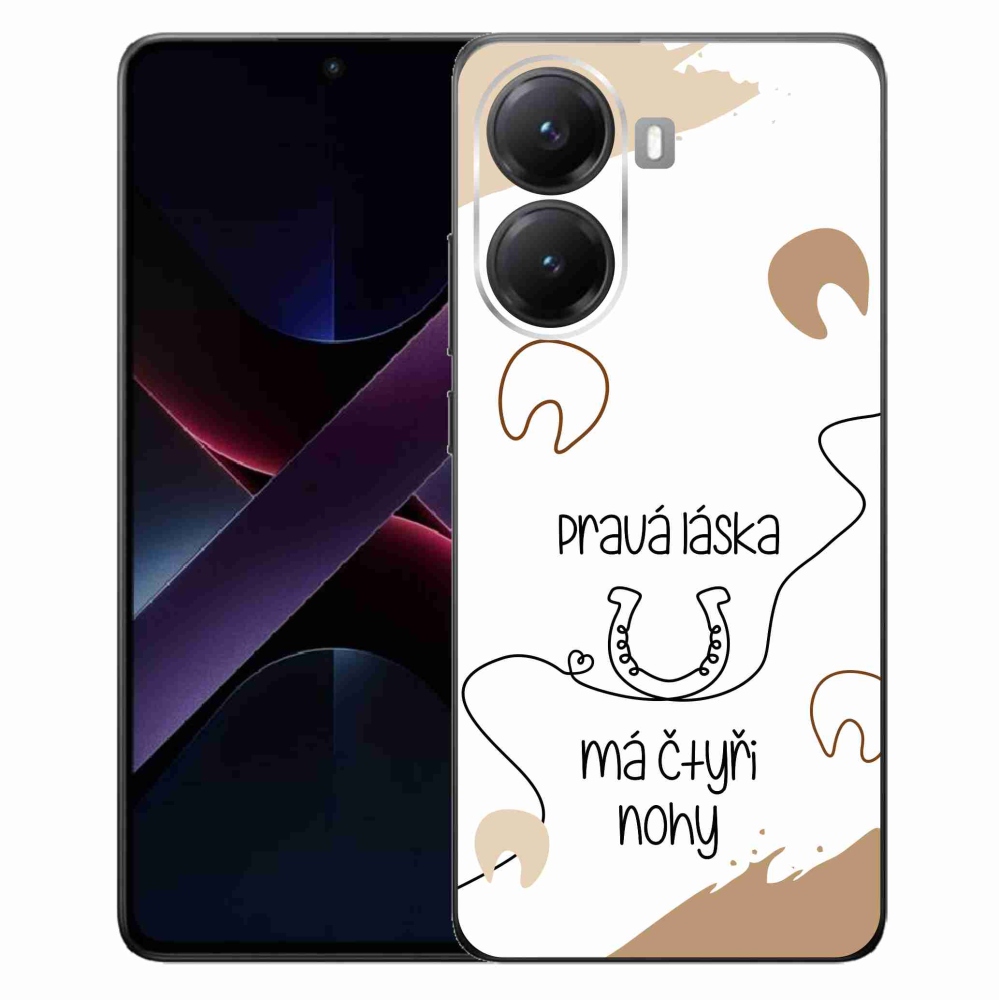 Gelový kryt mmCase na Xiaomi Poco X7 Pro 5G - koňský motiv bílé pozadí