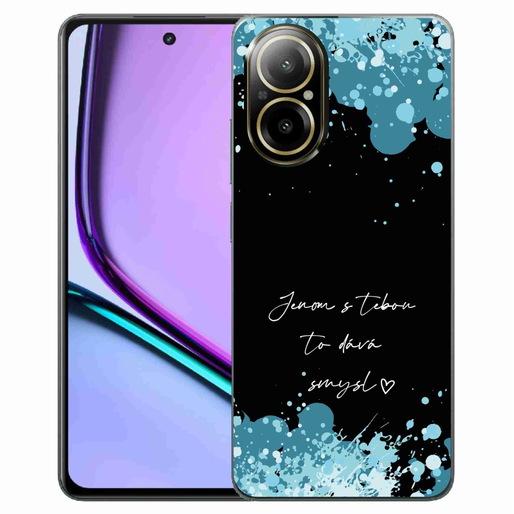 Gelový kryt mmCase na Realme C67 - zamilovaný text černé pozadí