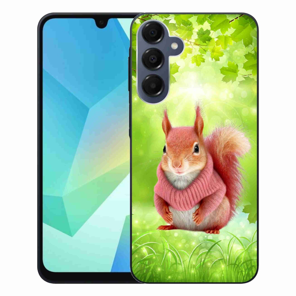 Gelový kryt mmCase na Samsung Galaxy A16 4G/5G - veverka ve svetru