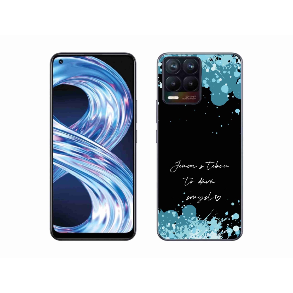 Gelový kryt mmCase na Realme 8 4G - zamilovaný text černé pozadí
