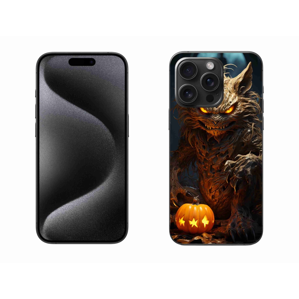 Gelový kryt mmCase na iPhone 15 Pro Max - halloweenská příšera
