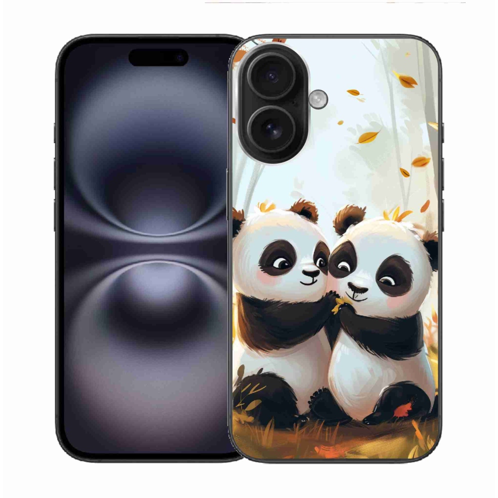 Gelový kryt mmCase na iPhone 16 - pandy