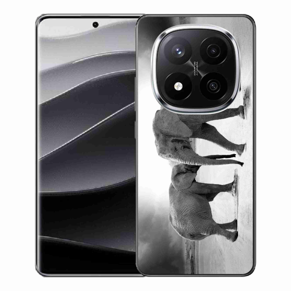 Gelový kryt mmCase na Xiaomi Redmi Note 14 Pro+ 5G - černobílí sloni