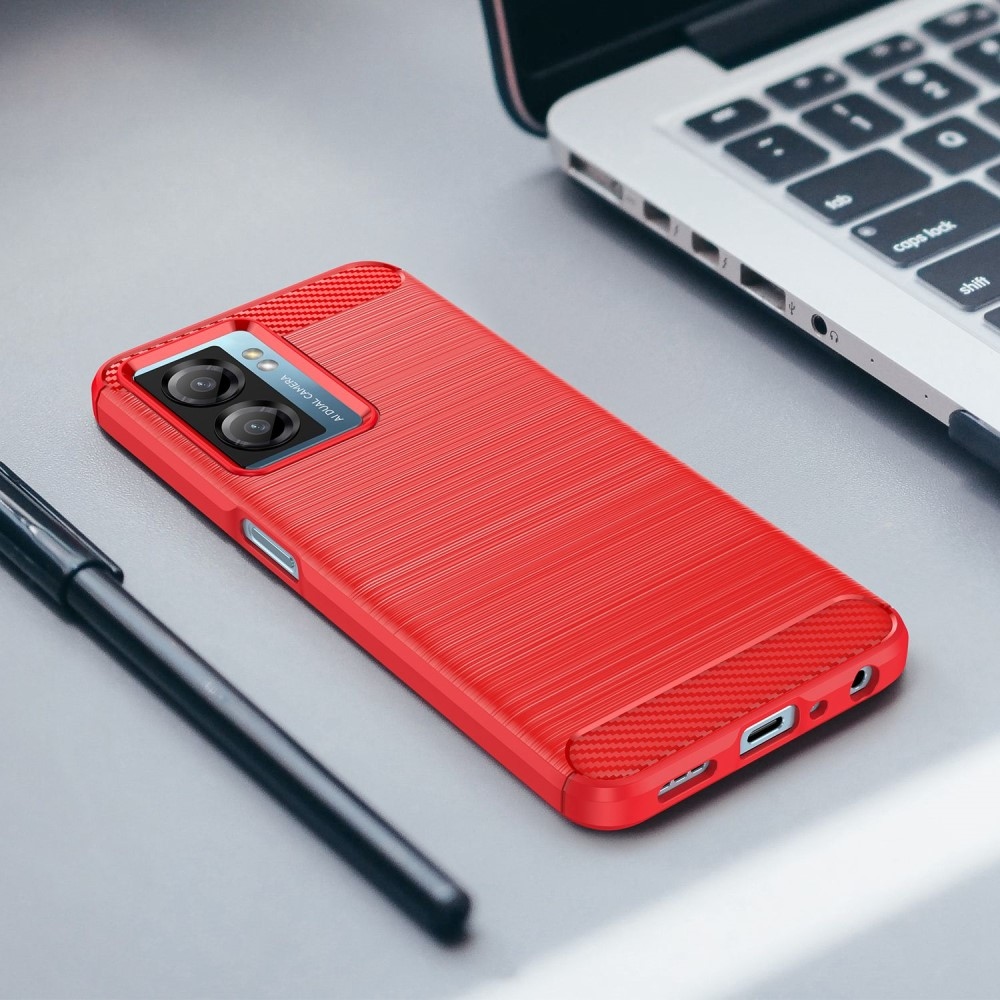 Carbon odolný gelový obal na Realme Narzo 50 - červený