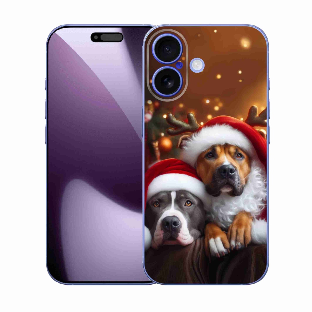 Gelový kryt mmCase na iPhone 17 - vánoční psi