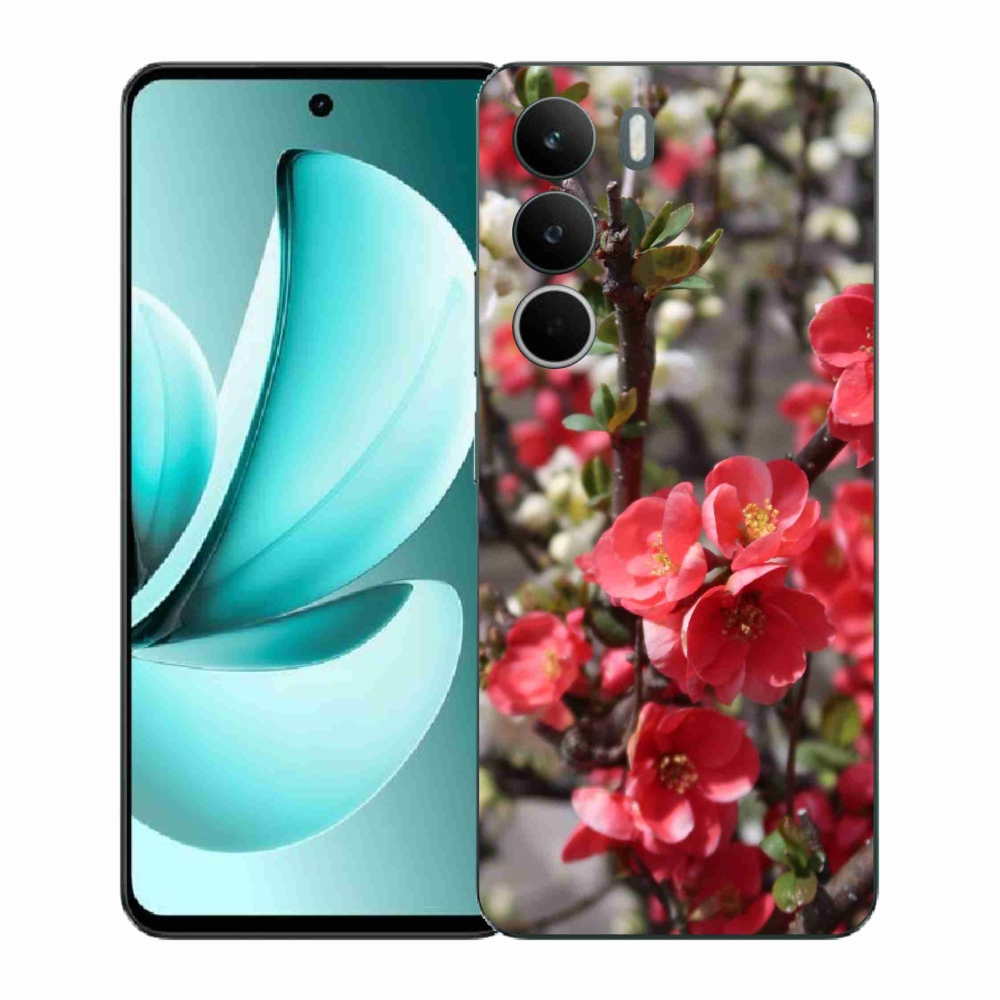 Gelový kryt mmCase na Realme C71 - červené květy