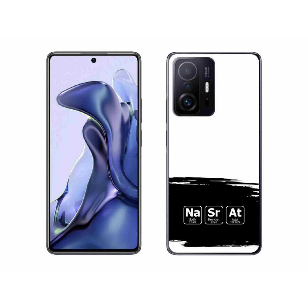 Gelový kryt mmCase na Xiaomi 11T Pro - chemické prvky černobílé pozadí