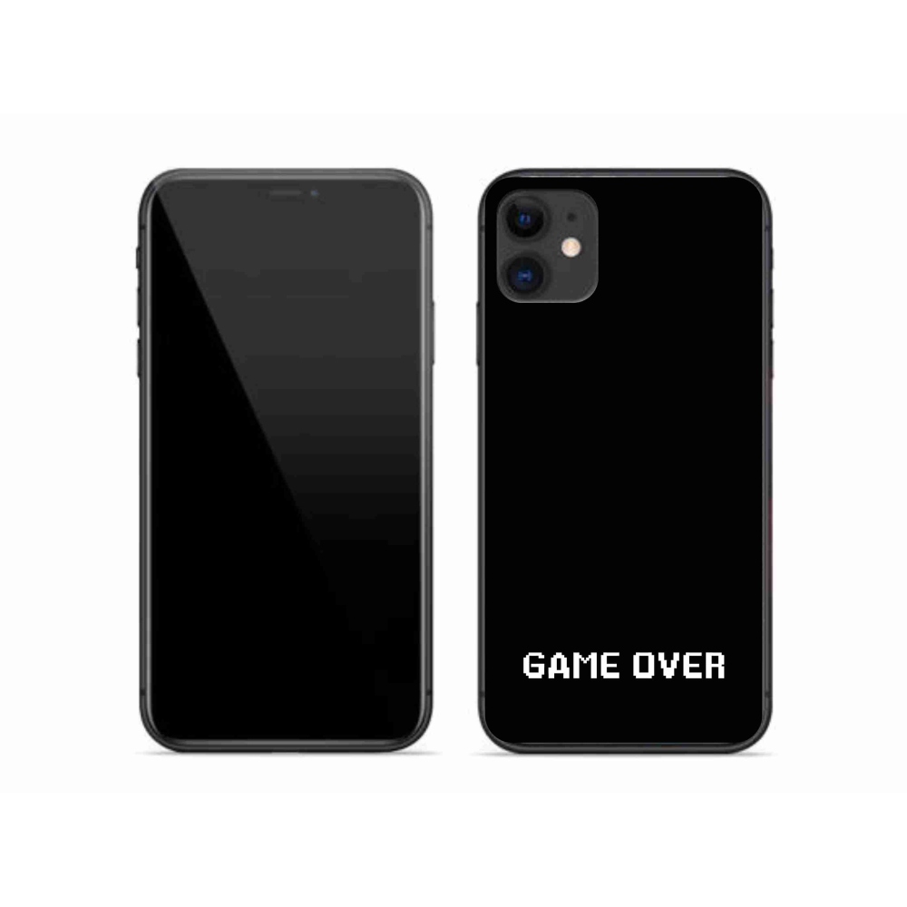 Gelový kryt mmCase na iPhone 11 - game over černé pozadí