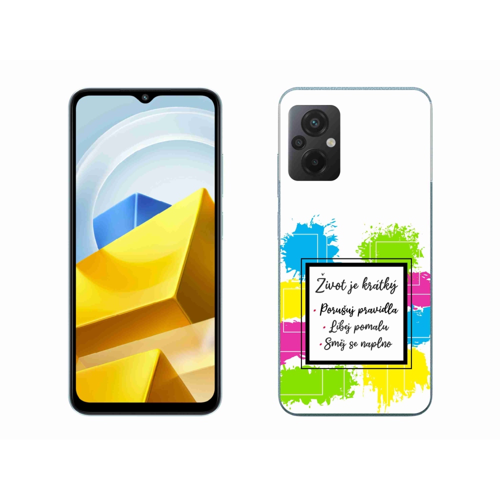 Gelový kryt mmCase na Xiaomi Poco M5 4G - citát 5 bílé pozadí