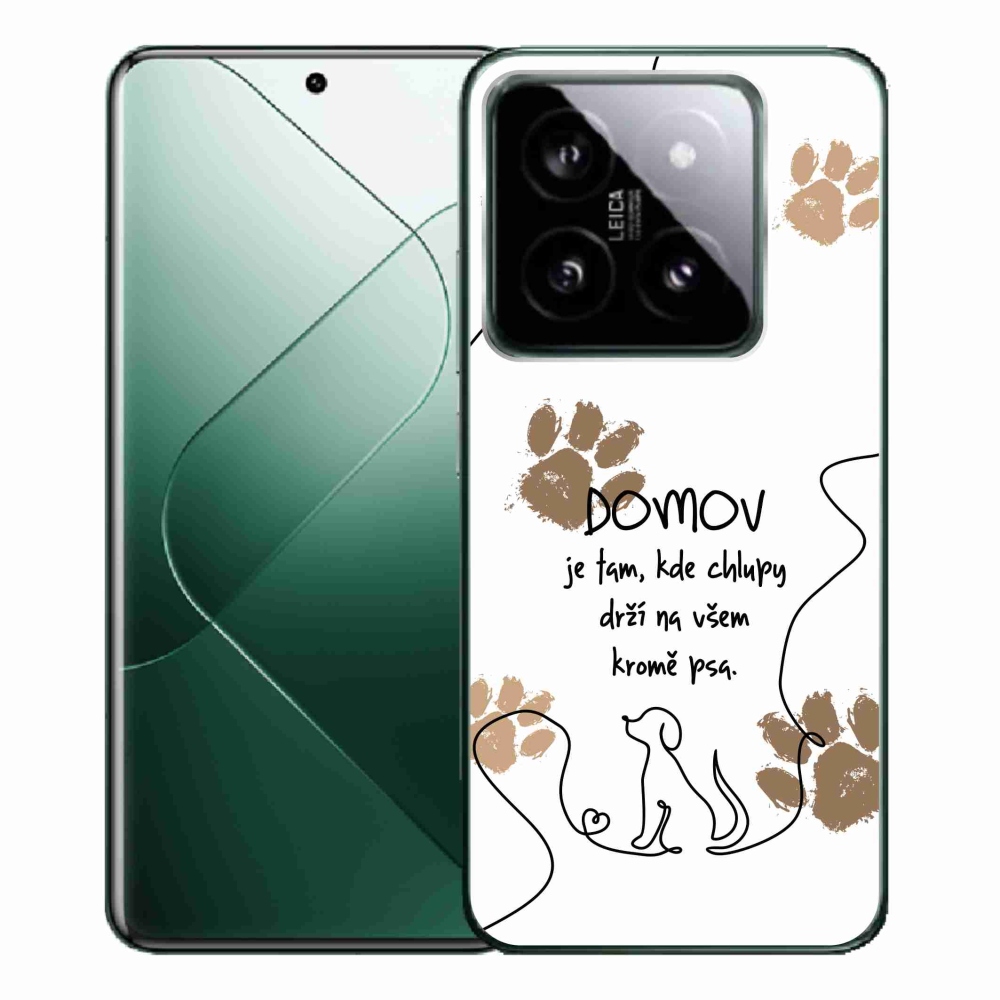 Gelový kryt mmCase na Xiaomi 14 Pro - psí motiv bílé pozadí