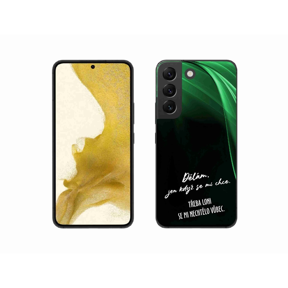 Gelový kryt mmCase na Samsung Galaxy S22 5G - vtipný text 12 černé pozadí