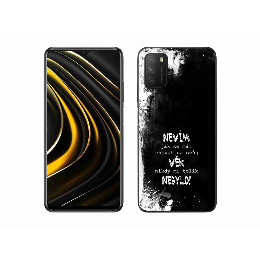 Gelový kryt mmCase na Xiaomi Poco M3 - vtipný text 14 černé pozadí