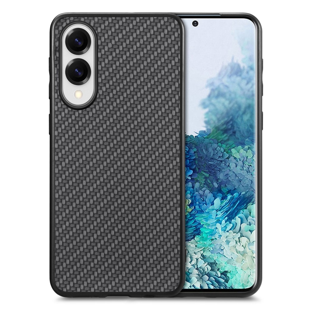 Coat gelový obal s umělou kůží a pevnými zády na Samsung Galaxy S25 Edge - černý