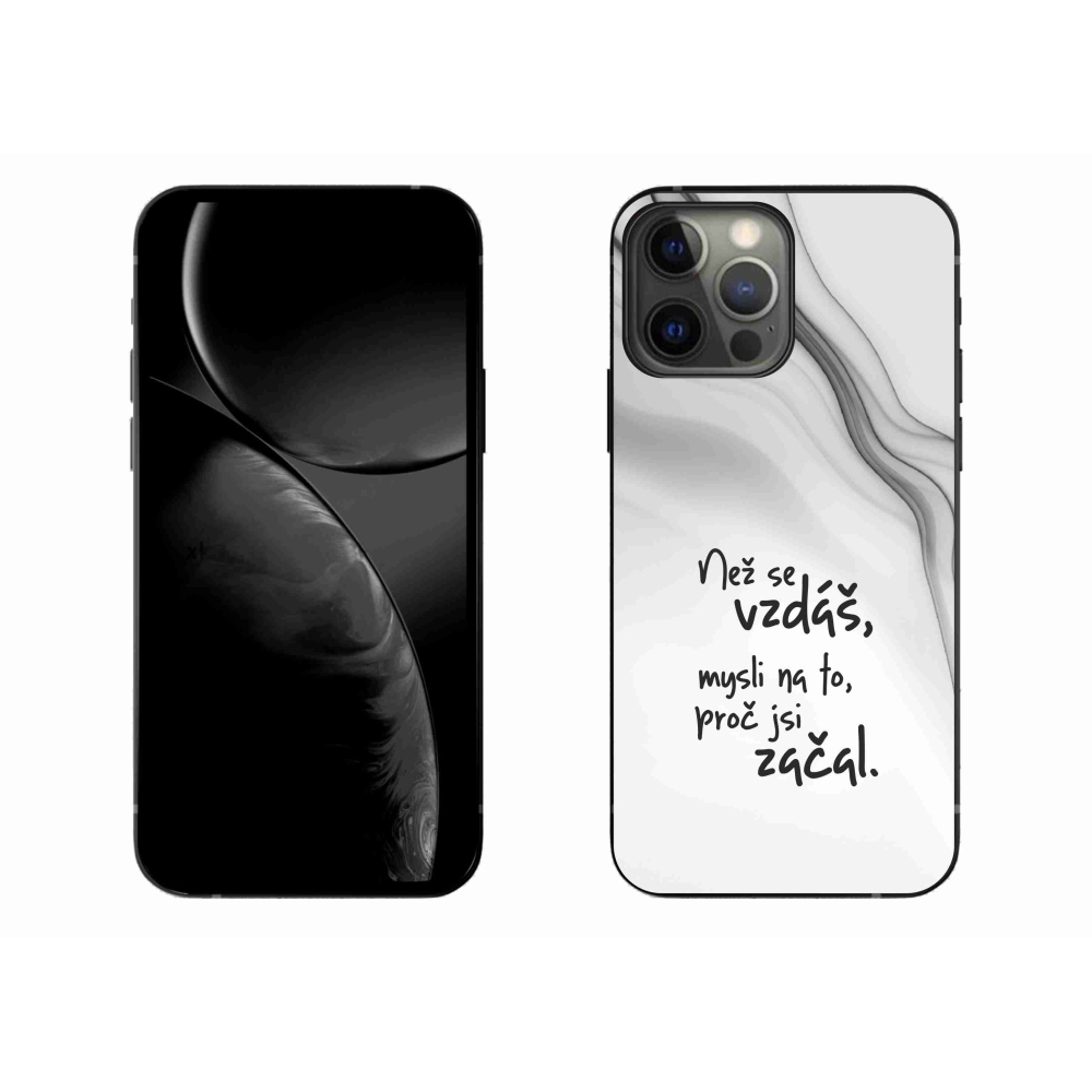 Gelový kryt mmCase na iPhone 13 Pro Max 6.7 - citát 2 bílé pozadí