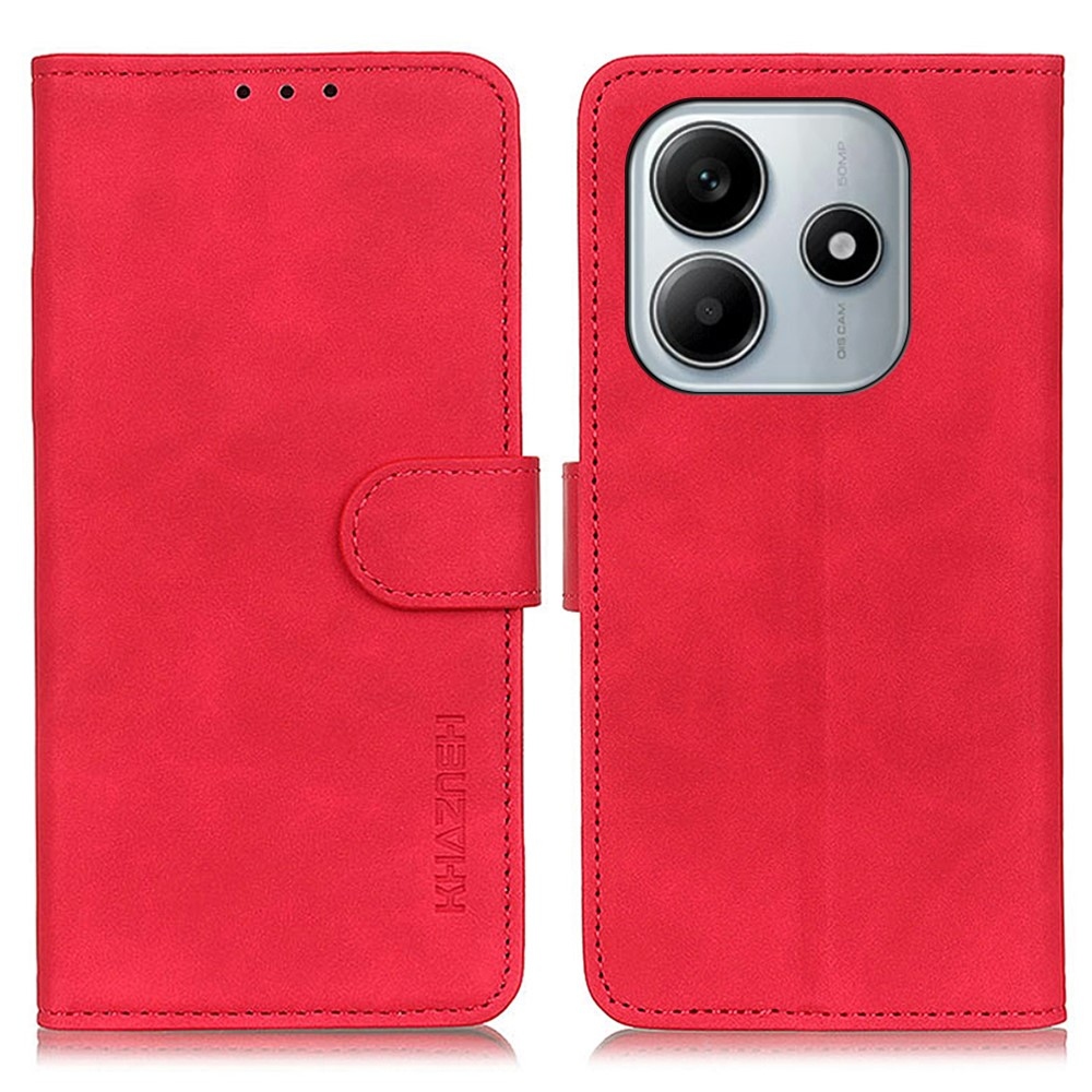 KHAZ knížkové pouzdro na Xiaomi Redmi Note 14 - červené