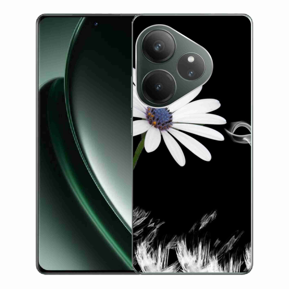 Gelový kryt mmCase na Realme GT 6 5G/GT 6T 5G - bílá květina