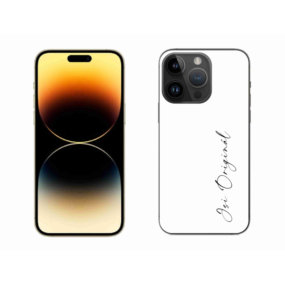Gelový kryt mmCase na iPhone 14 Pro Max 6.7 - jsi originál bílé pozadí