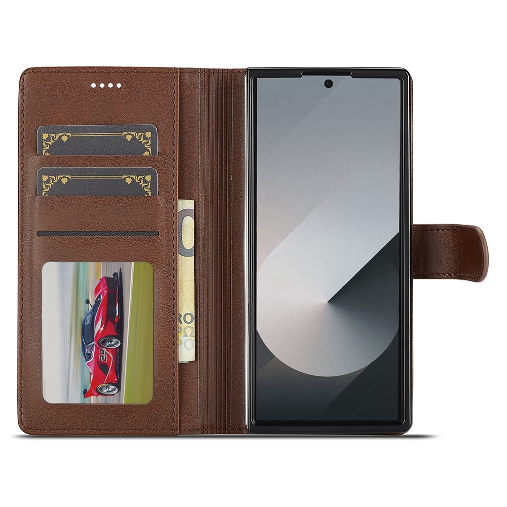 IMEEKE knížkové pouzdro na Samsung Galaxy Z Fold7 5G - hnědé