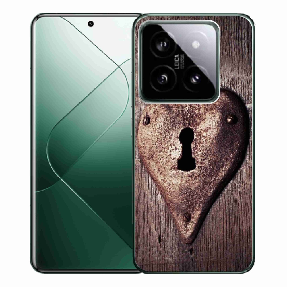 Gelový kryt mmCase na Xiaomi 14 Pro - zámek ve tvaru srdce