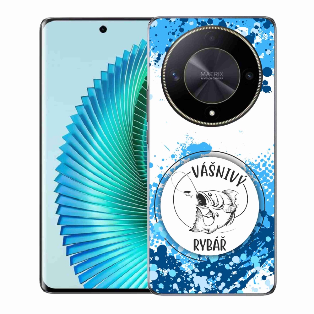 Gelový kryt mmCase na Honor Magic 6 Lite 5G - vášnivý rybář bílé pozadí