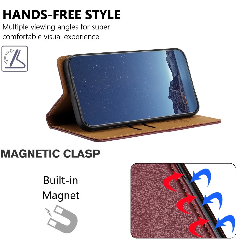 L-Shaped knížkové pouzdro na Honor 400 Lite - vínové
