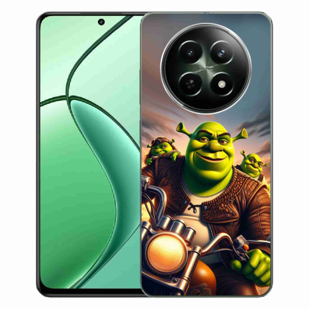 Gelový kryt mmCase na Realme 12 5G/12x 5G - shrek na motorce