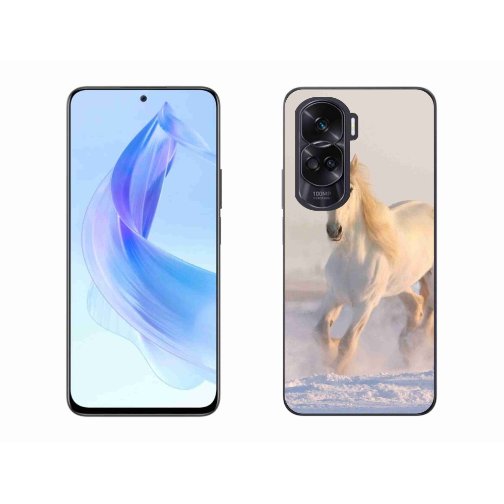 Gelový obal mmCase na Honor 90 Lite - kůň ve sněhu